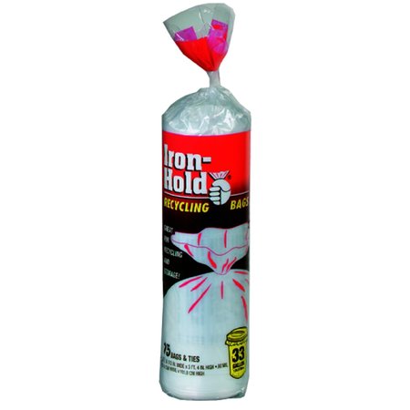 IRON-HOLD Iron-Hold 33 gal Kitchen Trash Bags Twist Tie , 15PK 618826